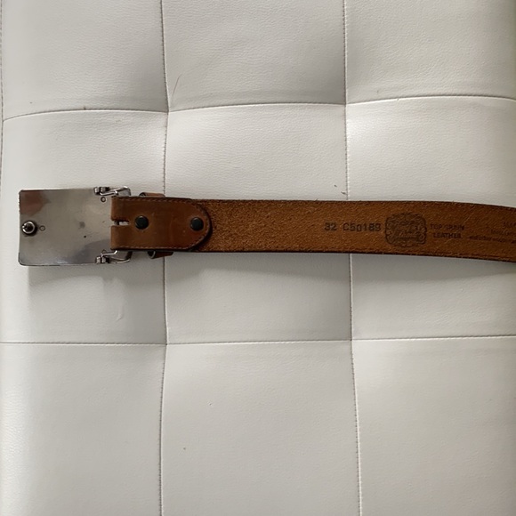 Vintage Tony Lama belt & silver belt buckle.